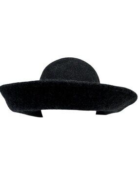 Vintage Scala Collection Womens Felt Wide Brim Hat Gray Retro Classic